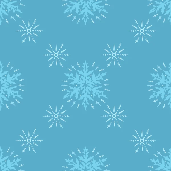 Vector Seamless Pattern Snowflakes Fancy Winter Design — Stock Vector