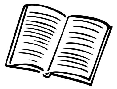 Siyah beyaz kitabın vektör çizimi. El çizimi tasarım.