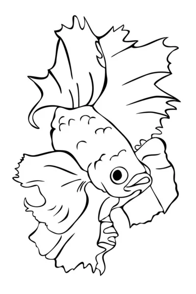 Vector Illustration Beautiful Black White Fish Isolated Hand Drawn Fish — Stockvektor