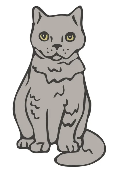 猫のベクトルイラスト 孤立した手描き猫 — ストックベクタ