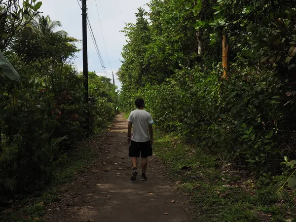 Junger Mann Spazieren Costa Rica Wald — Stockfoto