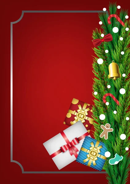 Buon Natale Concetto Design Banner Web Biglietto Invito Natalizio Felice — Vettoriale Stock