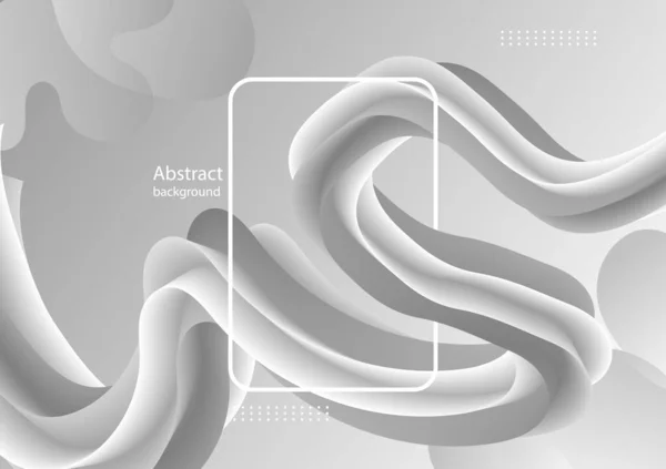 Wit Abstracte Vloeistofgolf Effen Achtergrond Moderne Poster Met Gradiënt Stromingsvorm — Stockvector