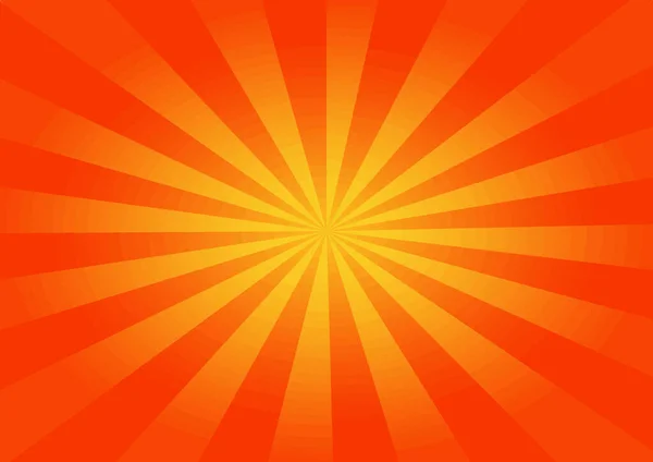 Soyut Orange Sunburst Arkaplanı. Radikal. Summer Banner. Vektör İllüstrasyonu