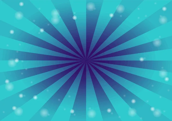 Abstract Blauw Bokeh Sunburst Achtergrond Een Radiaal Zomer Spandoek Vector — Stockvector