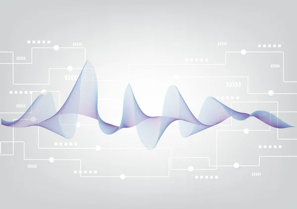 Technologie Abstraite Lignes Arrière Plans Par Vagues Lignes Arrière Plan — Image vectorielle