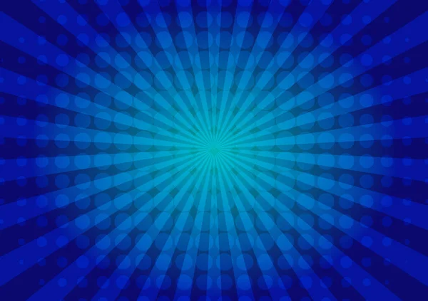 青い太陽バーストパターンの背景ベクトルグラフィックス アートベクトル図 — ストックベクタ