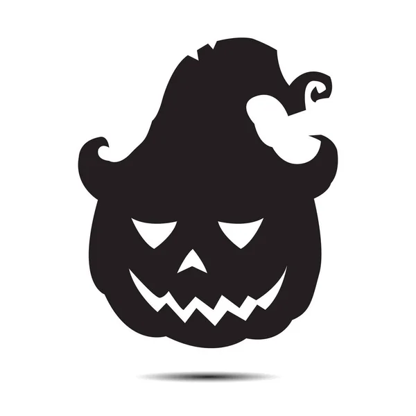 Halloween Icon Isolated White Background Vector Art Emotional Pumpkin — Stok Vektör