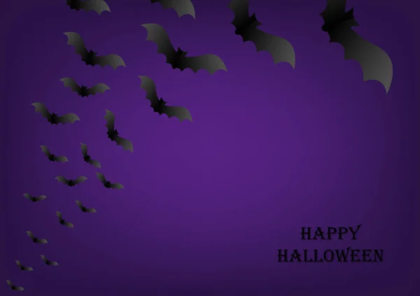 Wektor Czarnymi Nietoperzami Ilustracja Halloween Przerażające Wampirze Nietoperze Tło Fioletowe — Wektor stockowy