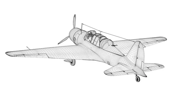 Illustration Wire Soviet Light Bomber — Fotografia de Stock