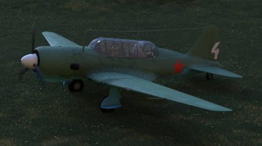 3d Illustration. Su-2 Sovyet bombardıman uçağı.