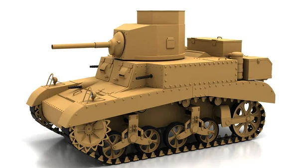 Illustration Leichter Amerikanischer Panzer Aus Der Zeit Des Weltkriegs — Stockfoto