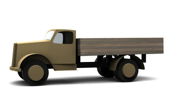 Εικόνα Ένα Απλό Μοντέλο Ενός Παλιού Στρατιωτικού Φορτηγού — Φωτογραφία Αρχείου