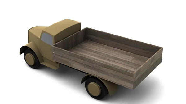 Εικόνα Ένα Απλό Μοντέλο Ενός Παλιού Στρατιωτικού Φορτηγού — Φωτογραφία Αρχείου