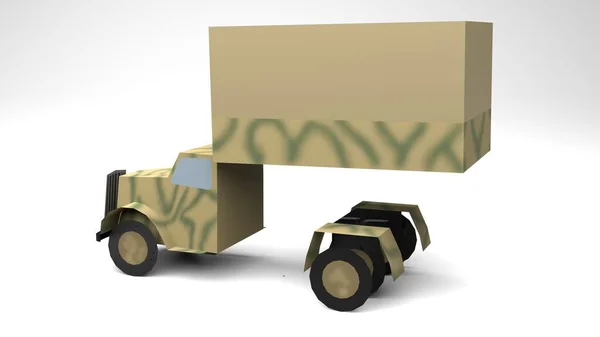Illustration Simpel Silhuet Gammel Militær Lastbil - Stock-foto