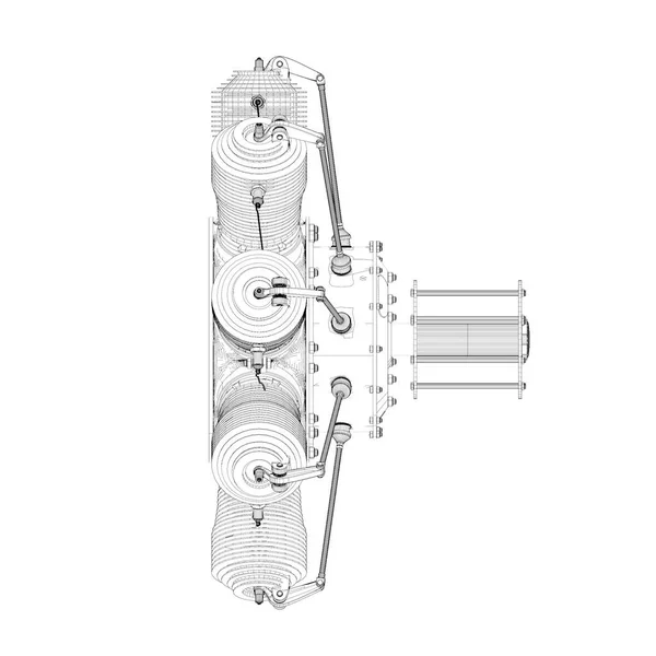 Ilustración Motor Rotatorio Aviones Desde Época Gran Guerra —  Fotos de Stock