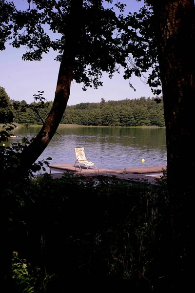 Wooden Bridge Lake Summer — Φωτογραφία Αρχείου