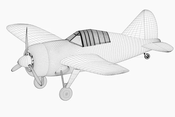 3D例证 F2A水牛城美国战斗机 — 图库照片