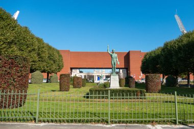 Brüksel, Belçika, 9 Ekim 2021. Roi Baudouin Stadyumu veya Heysel Stadyumu, Belçika 'nın en üst düzey futbol ligi olan Belçika' da yer alan bir stadyumdur.