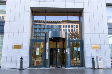 Brüksel, Belçika, 5 Kasım 2021. Yargıç Montesquieu 'nun sarayı. Brüksel 'in Fransızca Konuşan İlk Duruşması Mahkemesi