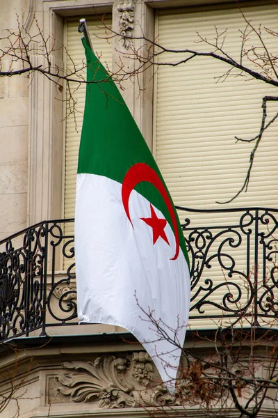 Estrasburgo Francia Octubre 2021 Bandera Argelia Fachada Del Consulado —  Fotos de Stock