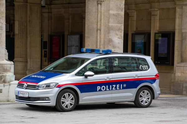 Wien Österrike Juli 2021 Polisbil Polizei Royaltyfria Stockfoton