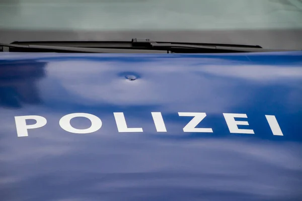 Wien Österrike Juli 2021 Polizei Polisbil Med Kollision Royaltyfria Stockbilder