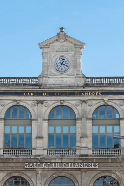 Lille France February 2022 프랑스어 Lille Flandres Station 프랑스의 철도역으로 — 스톡 사진