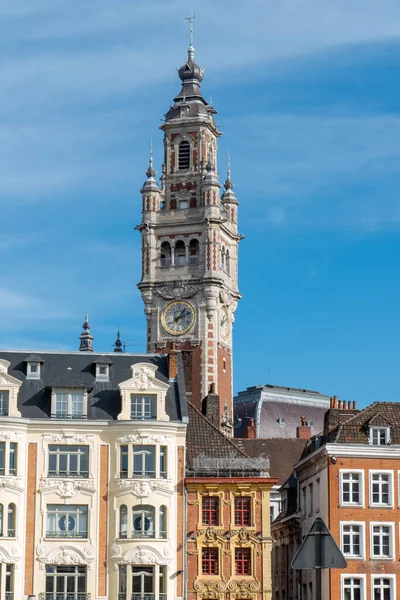 Lille França Fevereiro 2022 Campanário Hotel Ville Lille Mais Alto — Fotografia de Stock