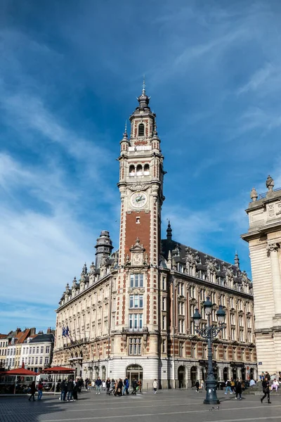 Lille França Fevereiro 2022 Campanário Hotel Ville Lille Mais Alto — Fotografia de Stock