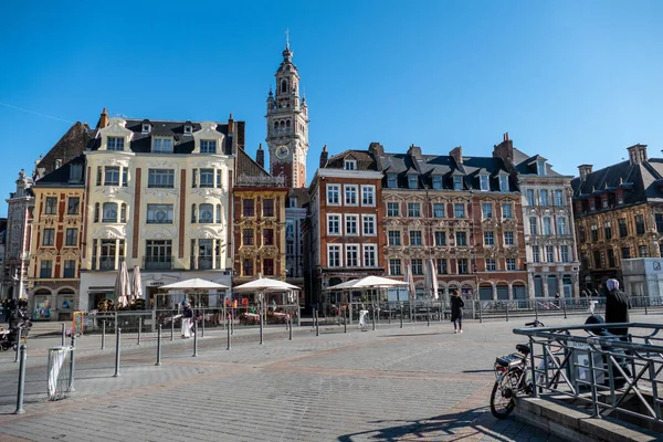 Lille France February 2022 Place Charles Gaulle Belfry — Stock Photo, Image