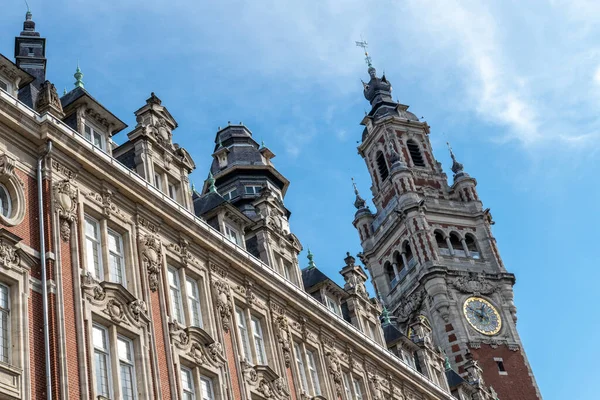 Lille França Fevereiro 2022 Casas Lille Com Campanário — Fotografia de Stock