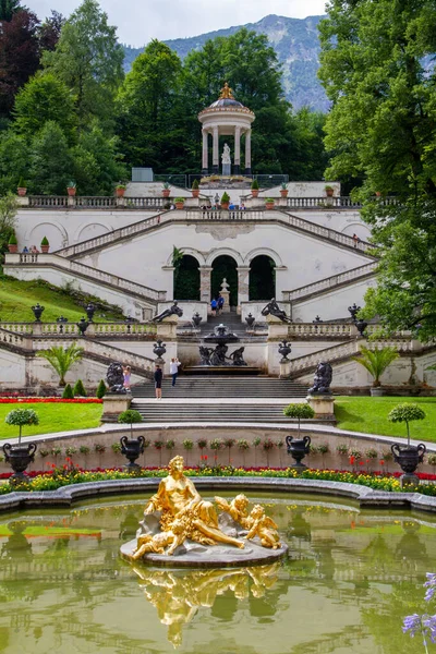 Эттал Германия Июля 2021 Года Linderhof Palace Королевский Замок Расположенный — стоковое фото