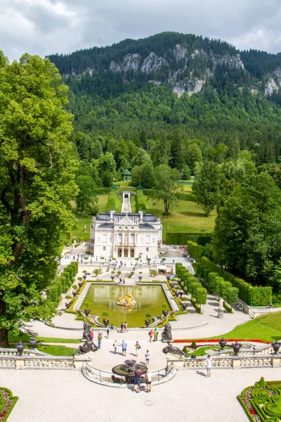 Ettal Alemanha Julho 2021 Palácio Linderhof Castelo Real Localizado Graswangtal — Fotografia de Stock