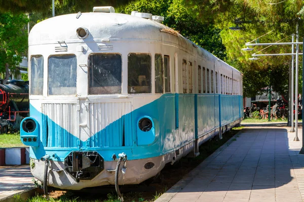 Kalamata Griekenland Juli 2022 Oude Trein Het Gemeentelijk Spoorwegpark Van — Stockfoto