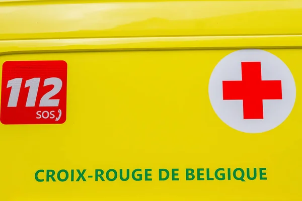 Floreffe Belgium July 2022 Ambulance Call Number 112 Red Cross — Stock fotografie