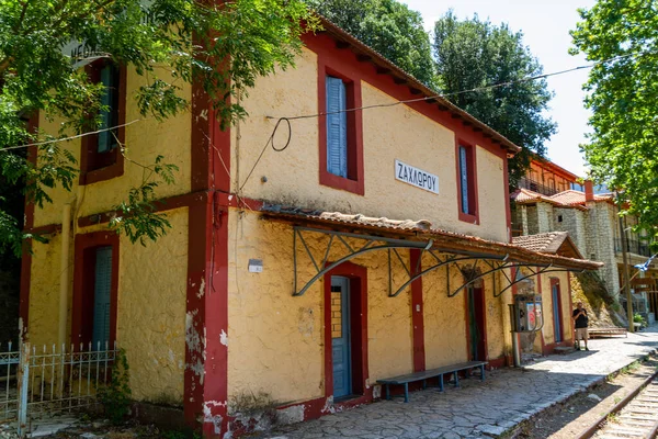 Zachlorou Greece July 2022 Zachlorou Train Station Vouraikos Gorge — 图库照片