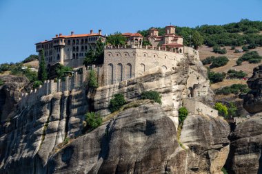 Kalambaka, Greece, July 23, 2022.Varlaam Monastery is an Orthodox Christian monastery, part of the Meteora Monasteries, located in Greece, in the Peneus Valley in Thessaly.