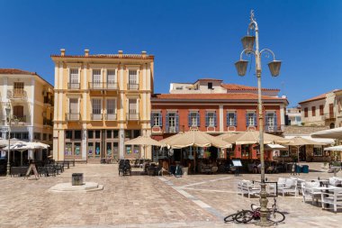 Nafplio, Greece, July 19, 2022. Syntagma Square. Syntagma Square is the historically most important square in Nafplion.