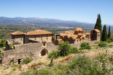 Mistra, Greece, July 20, 2022. The city of Mistra or Mystras is an ancient city in the Peloponnese which is now in ruins
