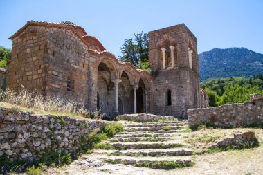 Mistra, Greece, July 20, 2022. The city of Mistra or Mystras is an ancient city in the Peloponnese which is now in ruins
