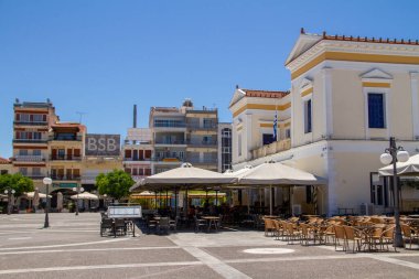 Sparta, Greece, July 20, 2022.The center of Sparta with the City Hall.