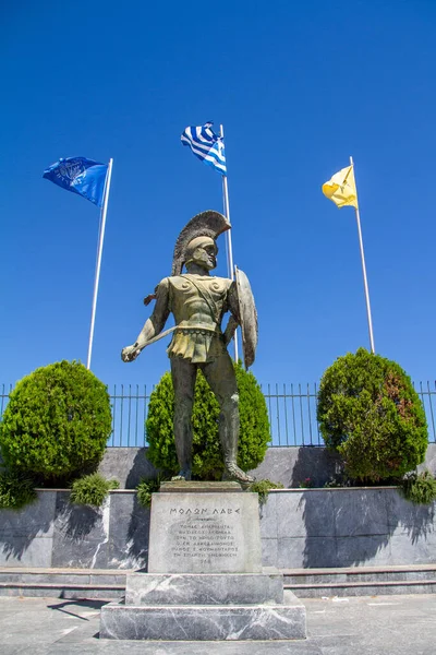 Sparta Greece July 2022 Statue Leonidas Streets Sparta —  Fotos de Stock