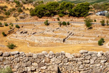 Mycenae, Yunanistan, 19 Temmuz 2022. Mycenae, Mora 'da Argos ovasının kuzeydoğusunda antik bir şehirdir.,