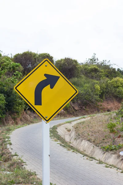 Turn Right Warning Sign — Stock Photo, Image