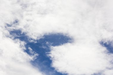 Mavi gökyüzü beyaz bulutta.