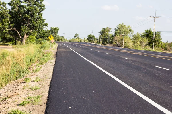 New Road Surface New Asphalt Road Way — Stock Photo, Image