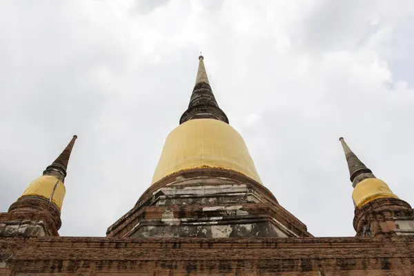 Chedi Wat Yai Chai Mongkon Ayutthaya Tailândia — Fotografia de Stock