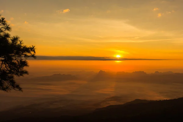 Phukradung Ulusal Parkı 'nda gün doğumu, Tayland.
