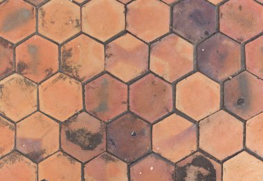 Altıgen kil zemin fayans arkaplanı.